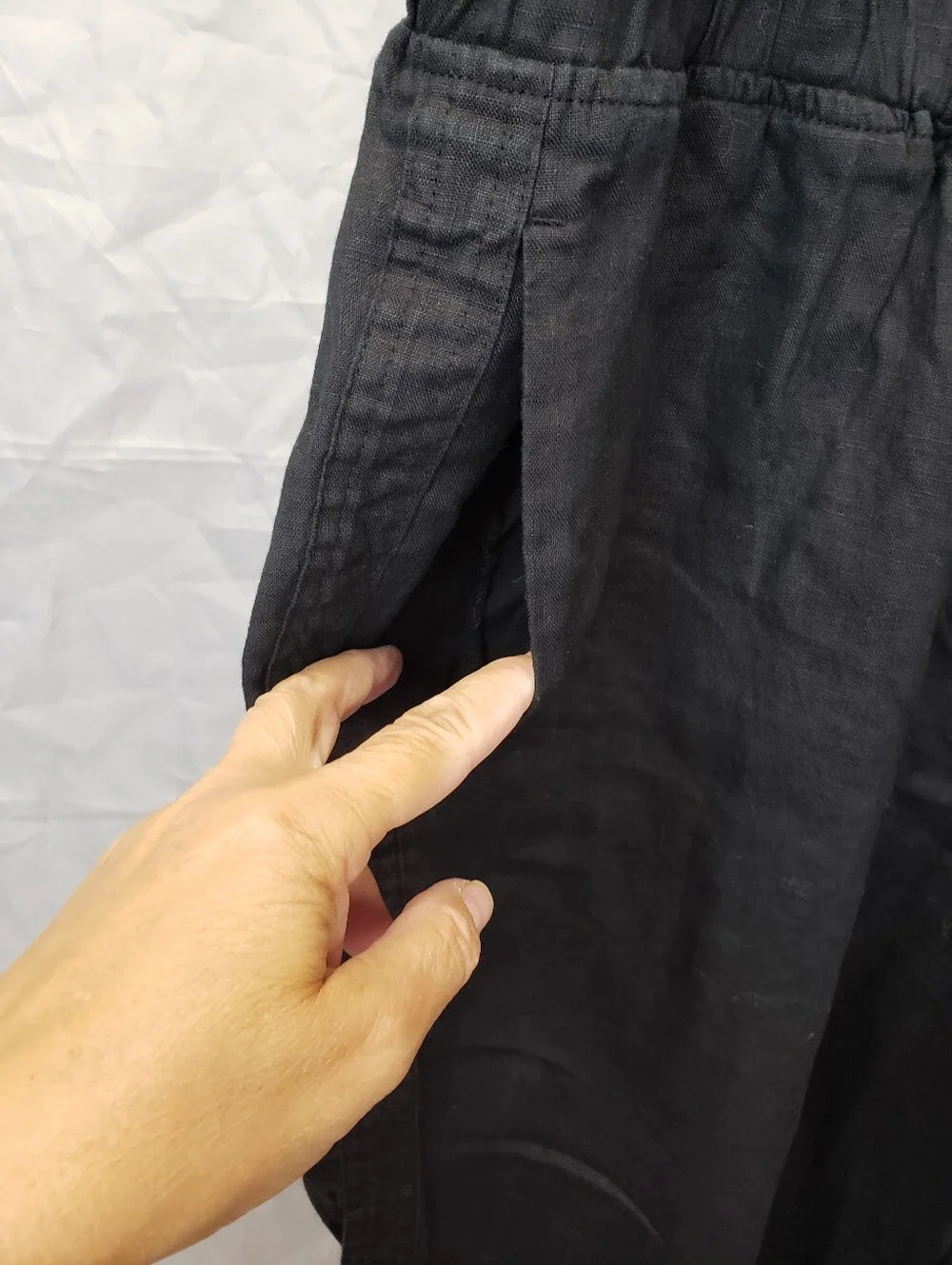 Quince Black European Linen Wide Leg Pants Size Large